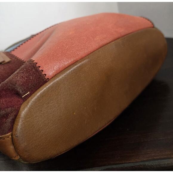 Vtg The Sak Crossbody Purse Leather Suede Patchwork 10x9 Inch Happy & Free Boho - Picture 6 of 15